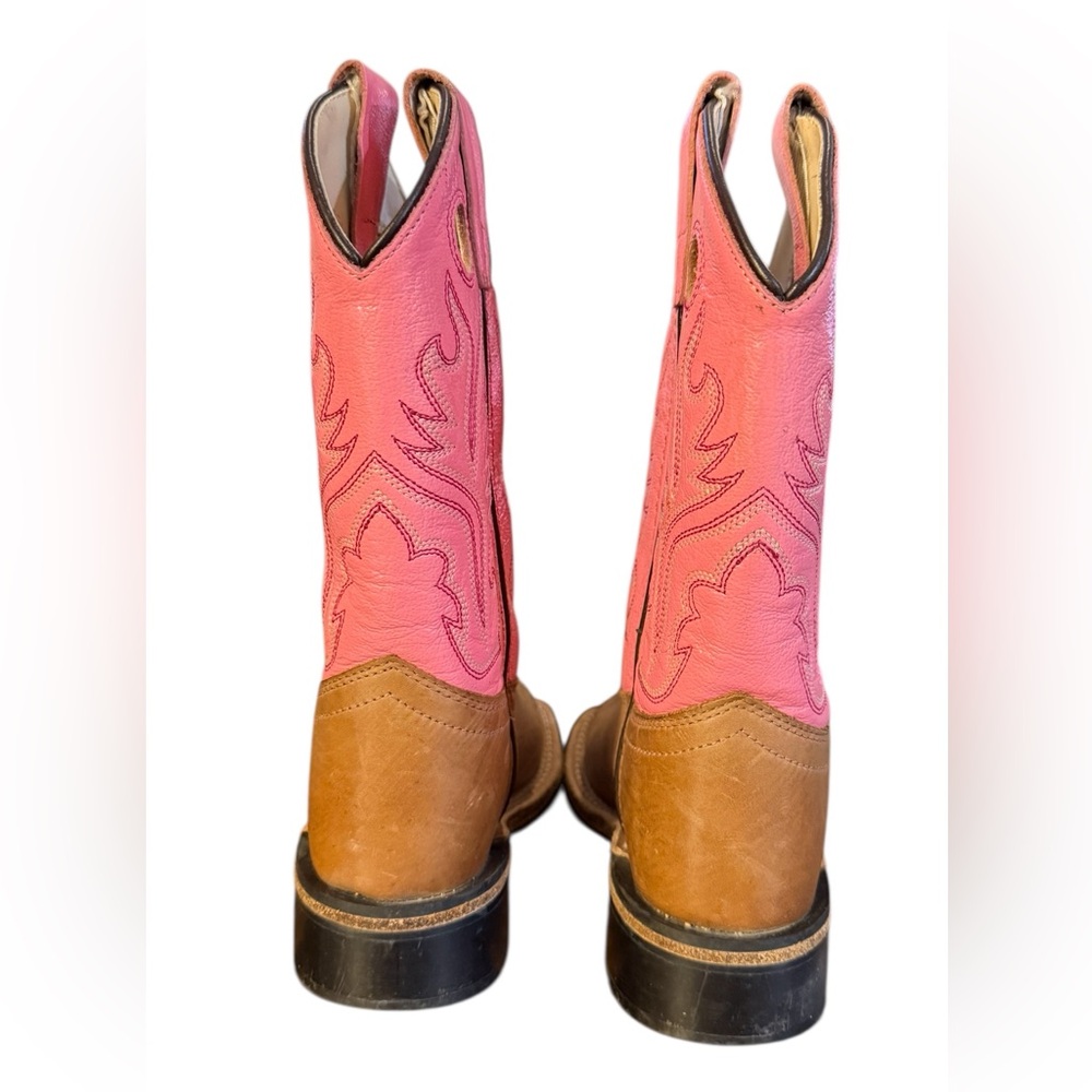Old West Kids Boots - Pink and Brown Size 11 D - Picture 2 of 8